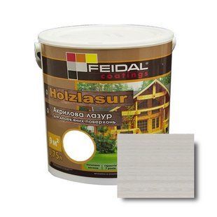 Акриловая лазурь Holzlasur Feidal белая 0,75 л 50210107 фото