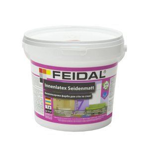 Краска Feidal Innenlatex Seidenmatt 7 Шелковисто-матовая Бесцветная 1 л 50105311 фото