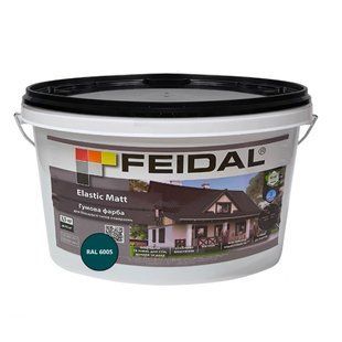 Гумова фарба Feidal Elastic Matt Матовий RAL 6005 Зелений 3,5 кг 50132333 фото