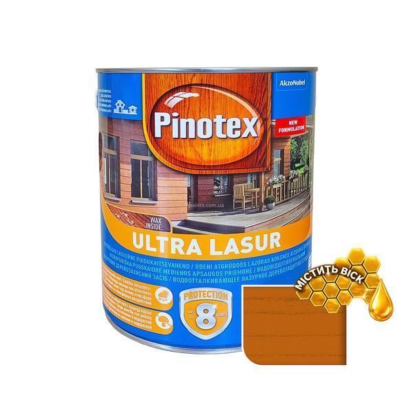 Пропитка для дерева Pinotex Ultra Lasur орегон 3 л 5308980 фото Пропитка для дерева Pinotex Ultra Lasur орегон 3 л 5308980 фото
