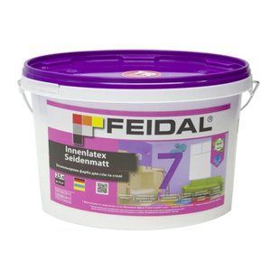 Краска Feidal Innenlatex Seidenmatt 7 Шелковисто-матовая Бесцветная 2,5 л 50105312 фото