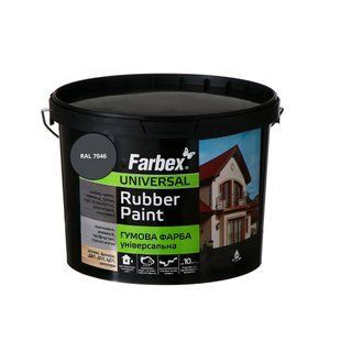 Фарба гумова універсальна Farbex Rubber Paint графіт RAL 7024 12 кг 50106344 фото