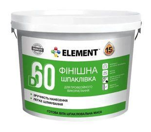 Шпаклівка фінішна Element D60 акрилова 27 кг  1000025179 фото