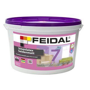 Краска Feidal Innenlatex Seidenmatt 7 Шелковисто-матовая Бесцветная 10 л 50105314 фото