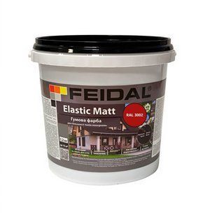 Гумова фарба Feidal Elastic Matt Матовий RAL 3002 Червоний 1,2 кг 50132312 фото