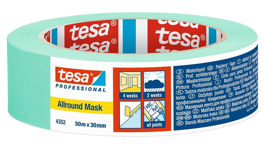 Універсальна малярна стрічка Tesa Allround Mask 50м х 30мм 04352-00002-00 фото