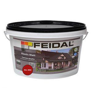 Гумова фарба Feidal Elastic Matt Матовий RAL 3002 Червоний 3,5 кг 50132313 фото