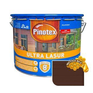 Пропитка для дерева Pinotex Ultra Lasur орех 10 л 5302668 фото