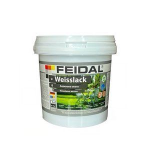 Эмаль акриловая Feidal Weisslack Белая матовая 1 л 50136025 фото