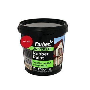Фарба гумова універсальна Farbex Rubber Paint червоний RAL 3020 1,2 кг 50106211 фото