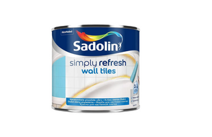 Краска Sadolin Simply Refresh Wall Tiles для керамической плитки 2-в-1 полуматовая белая BW 0.5 л 5926349 фото