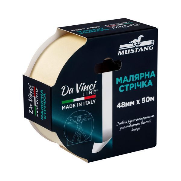 Малярная лента MUSTANG Da Vinci LINE белая 50м х 48мм ITWP4850W фото Малярная лента MUSTANG Da Vinci LINE белая 50м х 48мм ITWP4850W фото