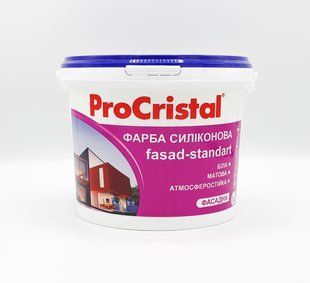 Фарба фасадна силіконова ProCristal Fasad Standart Si IR-133 Матова Біла 3 л i00301294 фото