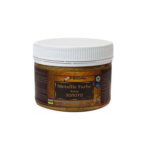 Декоративная краска Feidal Metallic Farbe Золото 0,1 л 50104214 фото Декоративная краска Feidal Metallic Farbe Золото 0,1 л 50104214 фото