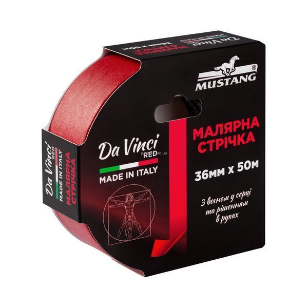 Малярная лента MUSTANG Da Vinci RED красная 50м х 9мм ITWP950R фото Малярная лента MUSTANG Da Vinci RED красная 50м х 9мм ITWP950R фото