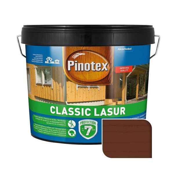 Пропитка для дерева Pinotex Classic Lasur тик 10 л 5302397 фото Пропитка для дерева Pinotex Classic Lasur тик 10 л 5302397 фото