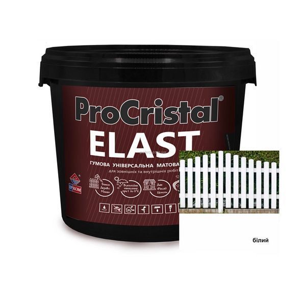 Фарба гумова ProCristal Elast IR-140 білий 12 кг i00302365 фото Фарба гумова ProCristal Elast IR-140 білий 12 кг i00302365 фото