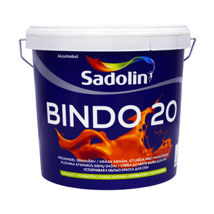 Латексная краска Sadolin Bindo 20 для стен и потолка Белая BW 5 л 5072641 фото