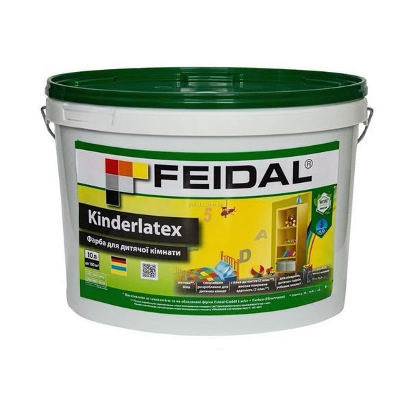 Краска для детской комнаты Feidal Kinderlatex 10 л 50101171 фото Краска для детской комнаты Feidal Kinderlatex 10 л 50101171 фото