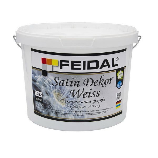 Декоративна фарба з ефектом сатину Satin Dekor Weiss 10 кг 50124855 фото Декоративна фарба з ефектом сатину Satin Dekor Weiss 10 кг 50124855 фото